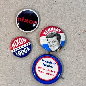 Nixon Lodge Kennedy Vintage Political Pinback Buttons